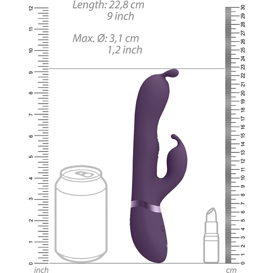 VIVE GADA - VIBRATING BUNNY EAR G-SPOT RABBIT WITH PULSE WAVE SHAFT - PURPLE image 2