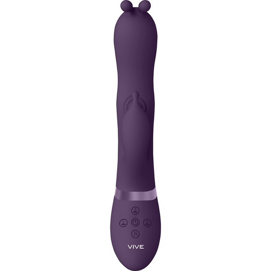 VIVE GADA - VIBRATING BUNNY EAR G-SPOT RABBIT WITH PULSE WAVE SHAFT - PURPLE image 3