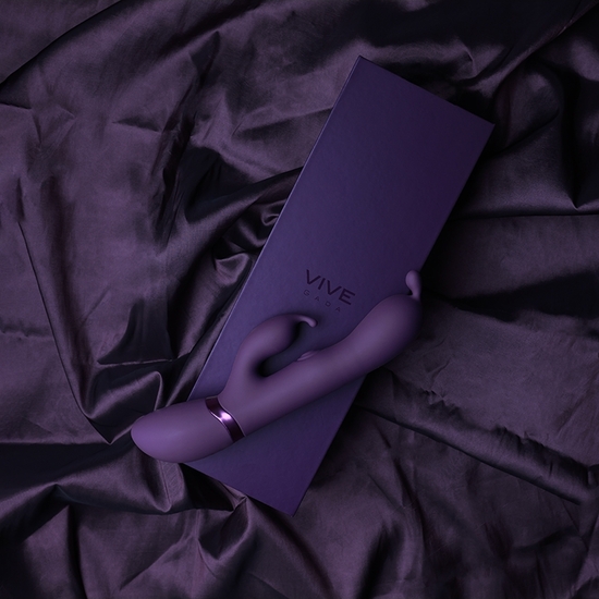 VIVE GADA - VIBRATING BUNNY EAR G-SPOT RABBIT WITH PULSE WAVE SHAFT - PURPLE image 7