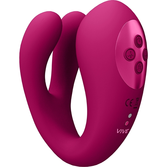 VIVE YOKO - TRIPLE ACTION VIBRATOR DUAL PRONGS WITH CLITORAL PULSE WAVE - PINK image 0