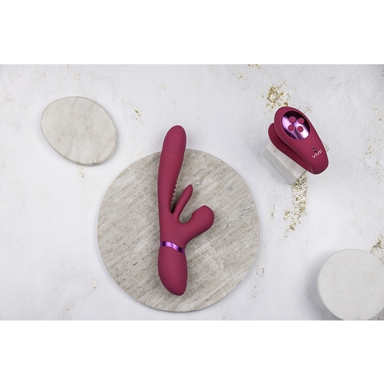 VIVE YOKO - TRIPLE ACTION VIBRATOR DUAL PRONGS WITH CLITORAL PULSE WAVE - PINK image 9