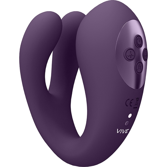 VIVE YOKO - TRIPLE ACTION VIBRATOR DUAL PRONGS WITH CLITORAL PULSE WAVE - PURPLE image 0