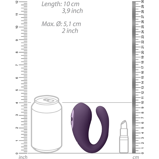 VIVE YOKO - TRIPLE ACTION VIBRATOR DUAL PRONGS WITH CLITORAL PULSE WAVE - PURPLE image 2
