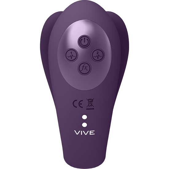 VIVE YOKO - TRIPLE ACTION VIBRATOR DUAL PRONGS WITH CLITORAL PULSE WAVE - PURPLE image 3