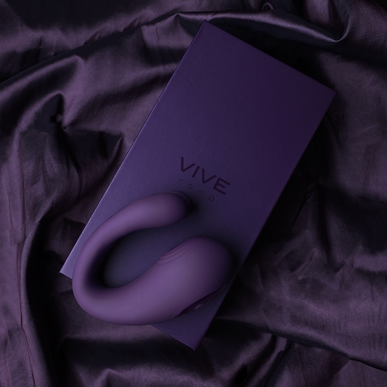 VIVE YOKO - TRIPLE ACTION VIBRATOR DUAL PRONGS WITH CLITORAL PULSE WAVE - PURPLE image 7