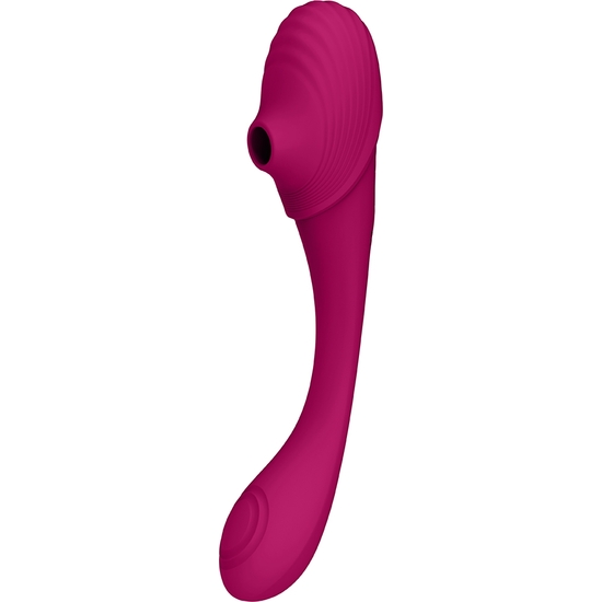 VIVE MIRAI - DOUBLE ENDED PULSE WAVE & AIR WAVE BENDABLE VIBRATOR - PINK image 1