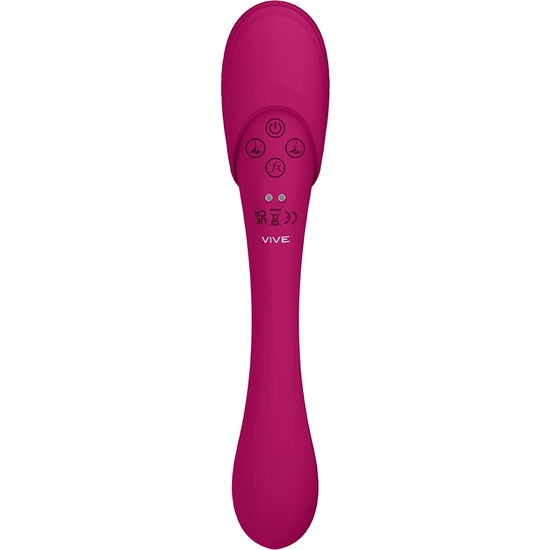 VIVE MIRAI - DOUBLE ENDED PULSE WAVE & AIR WAVE BENDABLE VIBRATOR - PINK image 6