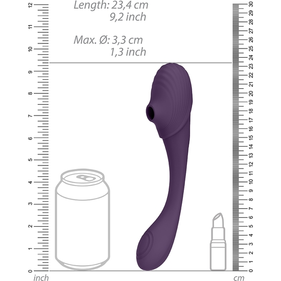 VIVE MIRAI - DOUBLE ENDED PULSE WAVE & AIR WAVE BENDABLE VIBRATOR - PURPLE image 3