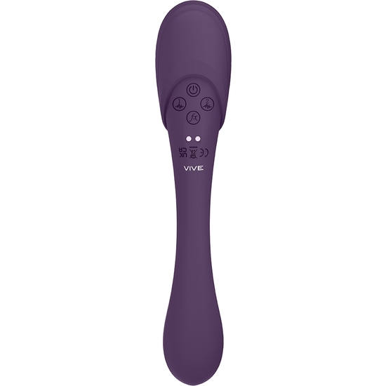 VIVE MIRAI - DOUBLE ENDED PULSE WAVE & AIR WAVE BENDABLE VIBRATOR - PURPLE image 6