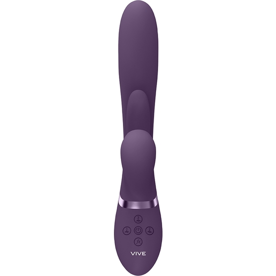 VIVE KURA - THRUSTING G-SPOT VIBRATOR WITH FLAPPING TONGUE AND PULSE WAVE STIMULATOR - PURPLE image 4