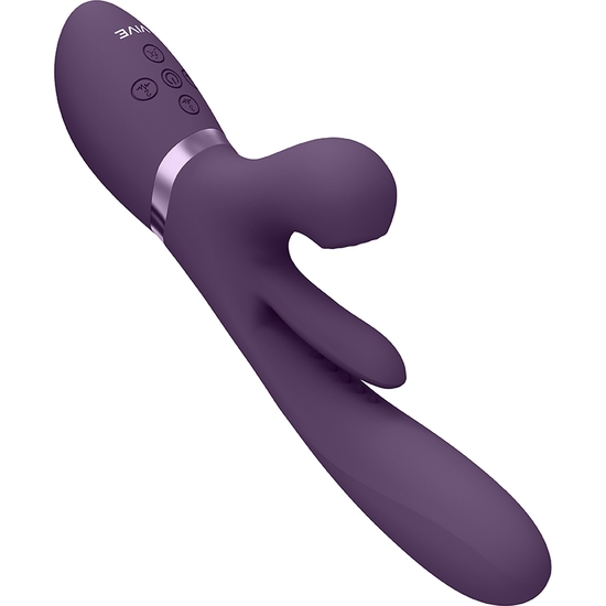VIVE KURA - THRUSTING G-SPOT VIBRATOR WITH FLAPPING TONGUE AND PULSE WAVE STIMULATOR - PURPLE image 6