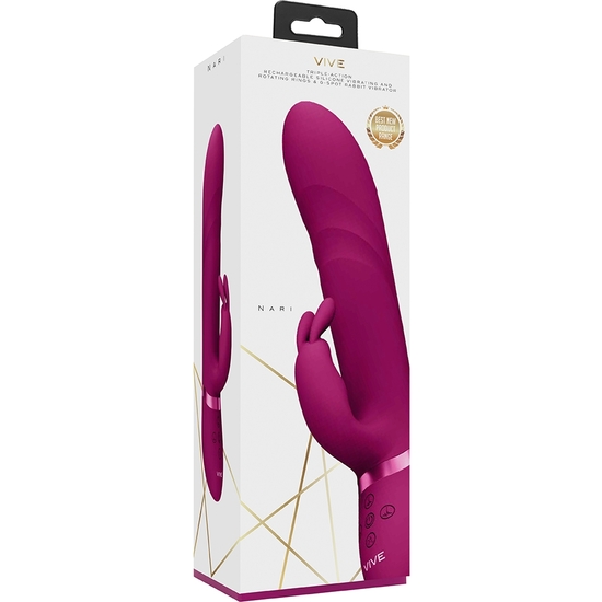 VIVE NARI - VIBRATING AND ROTATING BEADS, G-SPOT RABBIT - PINK image 2