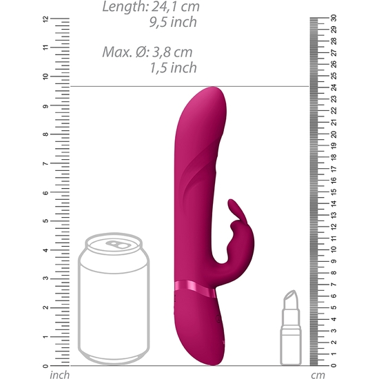 VIVE NARI - VIBRATING AND ROTATING BEADS, G-SPOT RABBIT - PINK image 3