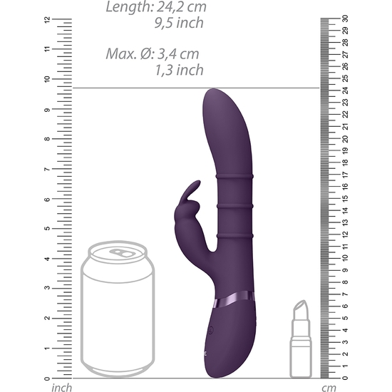 VIVE SORA - UP & DOWN STIMULATING RINGS, VIBRATING G-SPOT RABBIT - PURPLE image 3