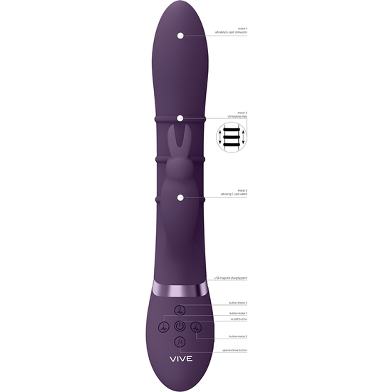 VIVE SORA - UP & DOWN STIMULATING RINGS, VIBRATING G-SPOT RABBIT - PURPLE image 7