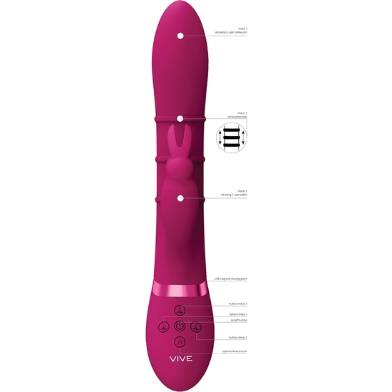 VIVE SORA - UP & DOWN STIMULATING RINGS, VIBRATING G-SPOT RABBIT - PINK image 7