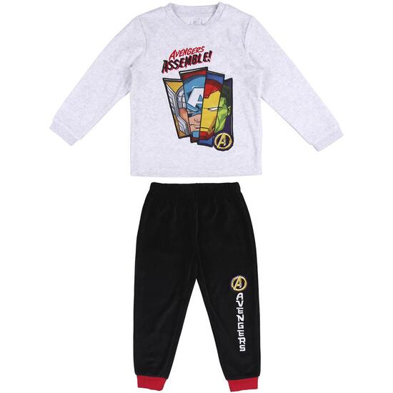 PIJAMA LARGO VELOUR COTTON AVENGERS GRAY image 0