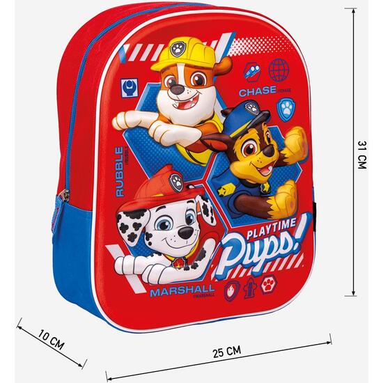 MOCHILA INFANTIL 3D PAW PATROL RED image 3