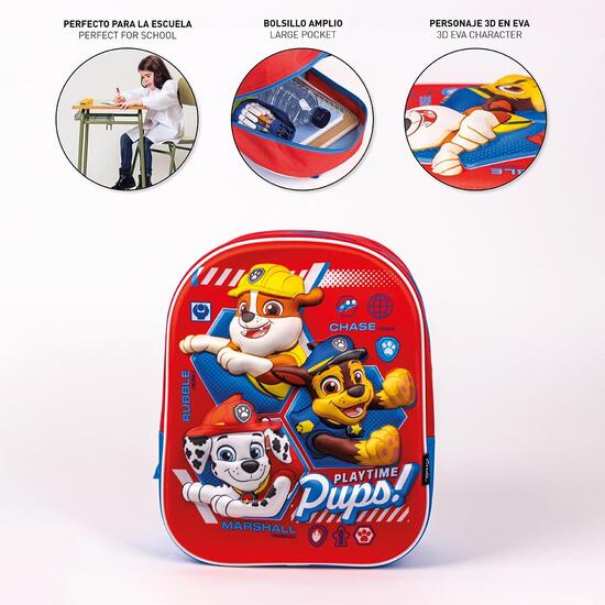 MOCHILA INFANTIL 3D PAW PATROL RED image 4