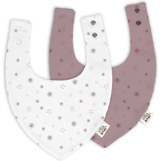 PACK 2 BABEROS BANDANA ROSA BAMBÚ NATURAL image 0