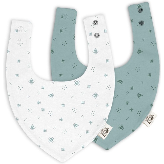 PACK 2 BABEROS BANDANA VERDE BAMBÚ NATURAL image 0