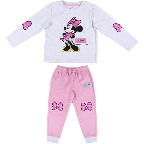 PIJAMA LARGO VELOUR COTTON MINNIE PINK image 0