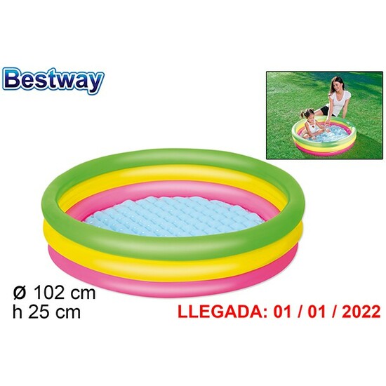 PISCINA INFANTIL 3 COL.102X25CM BOLSA BW image 0