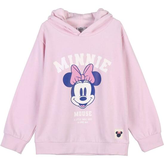 SUDADERA CON CAPUCHA COTTON BRUSHED MINNIE PINK image 0