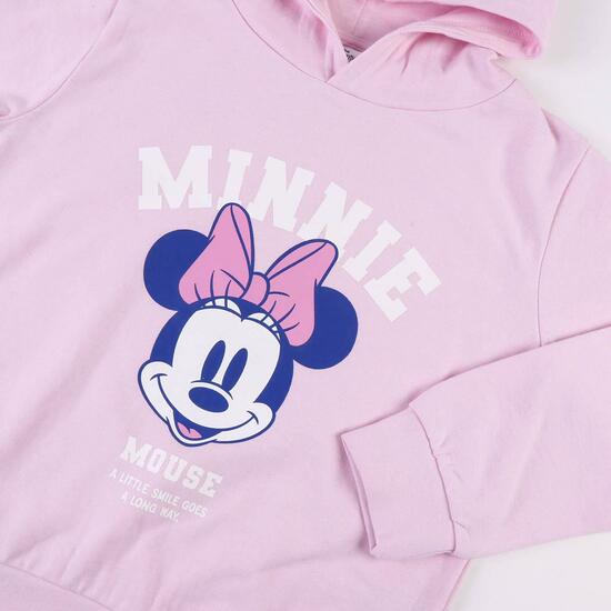 SUDADERA CON CAPUCHA COTTON BRUSHED MINNIE PINK image 2