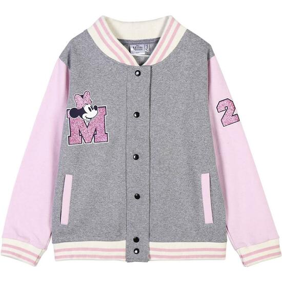 SUDADERA CON CREMALLERA COTTON BRUSHED MINNIE GRAY image 0