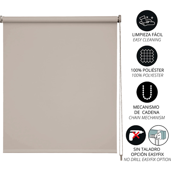 ESTOR ROLLO OPACO 90X180CM - BEIGE image 1