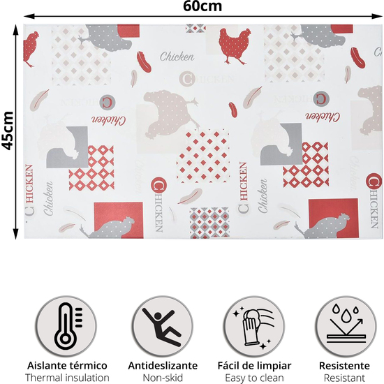 ALFOMBRA VINÍLICA ESTAMPADA 45X60CM - POULETTE image 1
