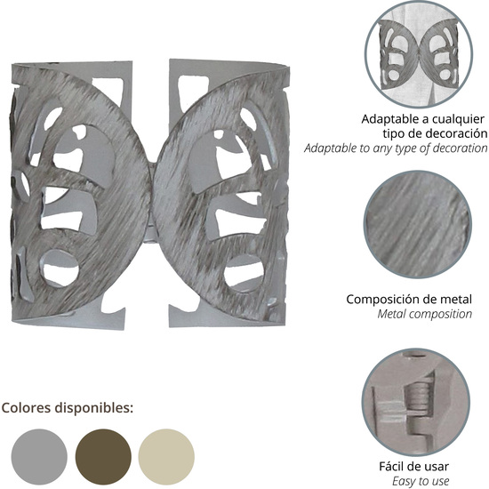 ALZAPAÑOS PARA CORTINA DE METAL PUNO RENAISSANCE - ORO MATE image 1