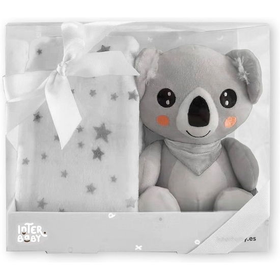 SET REGALO PELUCHE KOALA Y MANTA GRIS image 0
