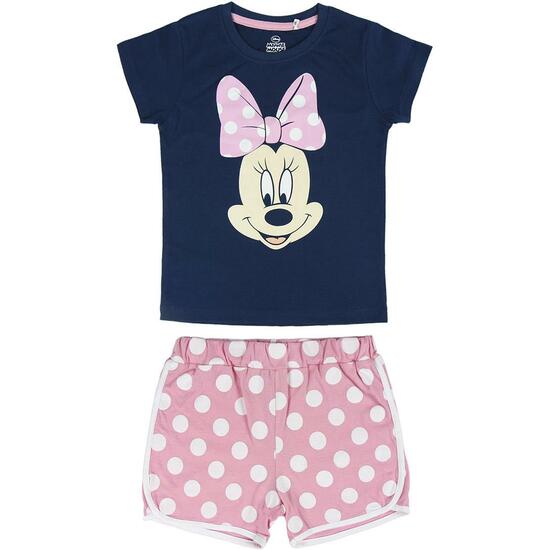 PIJAMA CORTO ALGODÓN SINGLE JERSEY MINNIE NAVY image 0