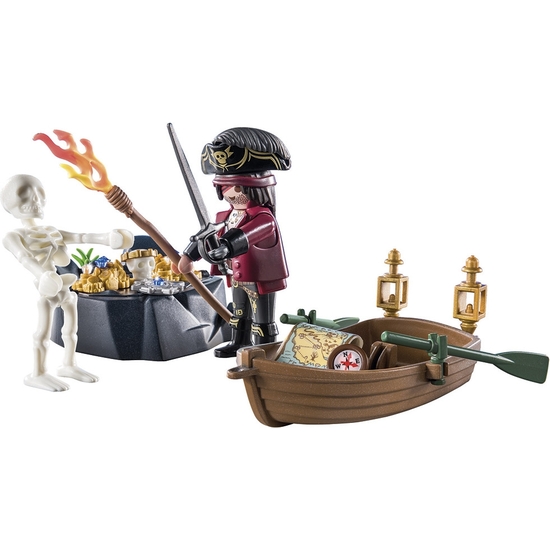 PLAYMOBIL PIRATAS STARTER PACK PIRATA CON BOTE DE REMOS image 1