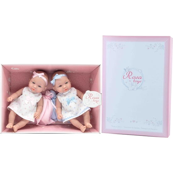 SET 2 BEBÉS GEMELOS 28 CM EN CAJA REGALO image 1