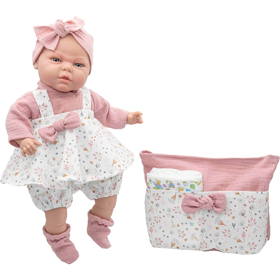 MUÑECO BEBÉ 40 CM NEWBORN CON NECESER Y MECANISMO 36 SONIDOS image 0