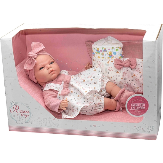 MUÑECO BEBÉ 40 CM NEWBORN CON NECESER Y MECANISMO 36 SONIDOS image 1