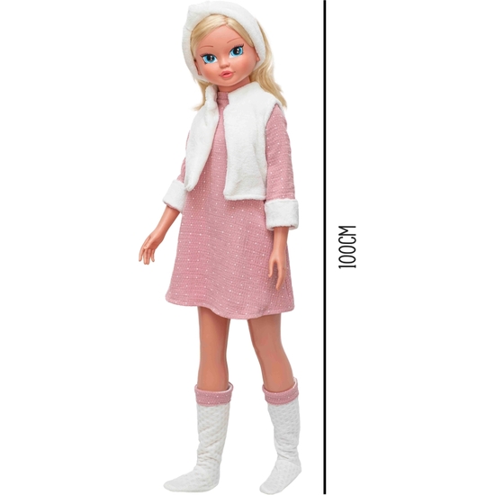 MUÑECA 100 CM CON VESTIDO Y CHALECO. HABLA Y CUENTA COSAS image 0