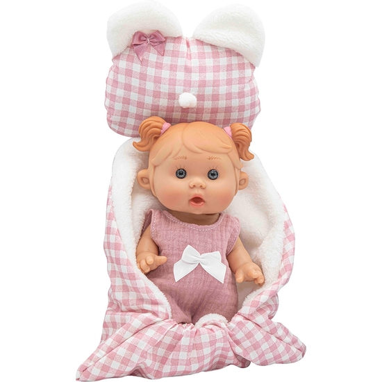 MUÑECO GRACIOSO 22 CM CON SAQUITO CUADROS EN CAJA REGALO image 0
