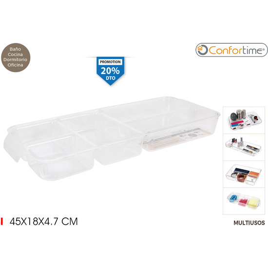 BANDEJA ORGANIZADOR PS 45X18X4.7CM CONFORTIME image 0