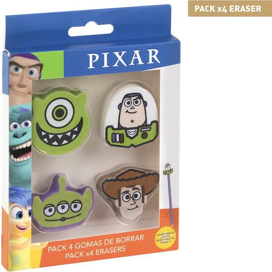 GOMA DE BORRAR PACK X4 PIXAR MULTICOLOR image 0