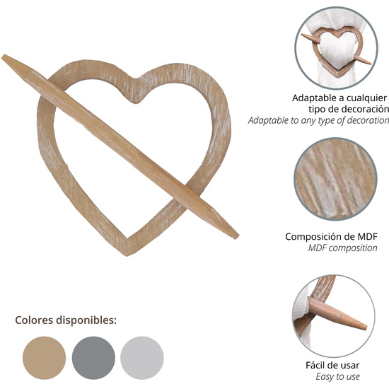 ALZAPAÑOS PARA CORTINA MDF SUZON PM - BLANCO/ORO image 1