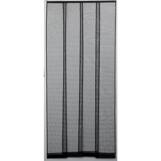 MOSQUITERA CORTINA PARA PUERTA CON CINTA ADHESIVA 100X230CM - NEGRO image 0