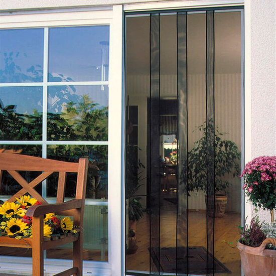 MOSQUITERA CORTINA PARA PUERTA CON CINTA ADHESIVA 100X230CM - NEGRO image 4