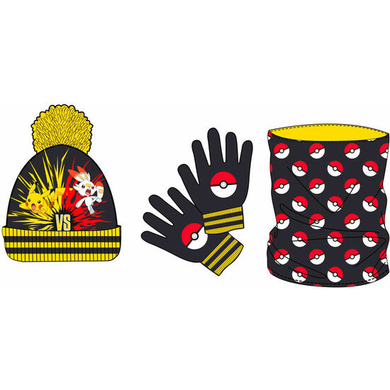 SET GORRO BRAGA CUELLO Y GUANTES POKEMON image 0