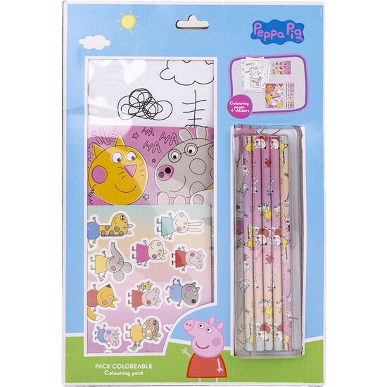 SET DE PAPELERÍA COLOREABLE PEPPA PIG PINK image 1