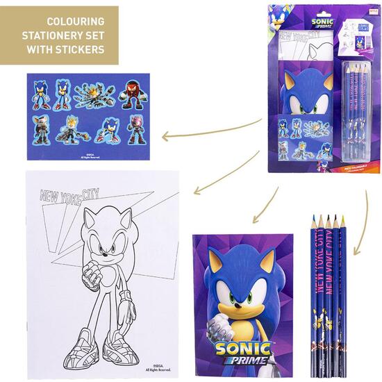 SET DE PAPELERÍA COLOREABLE SONIC PRIME PURPLE image 0