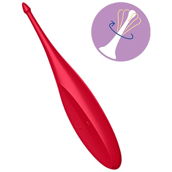 SATISFYER TWIRLING FUN TIP VIBE - RED image 1